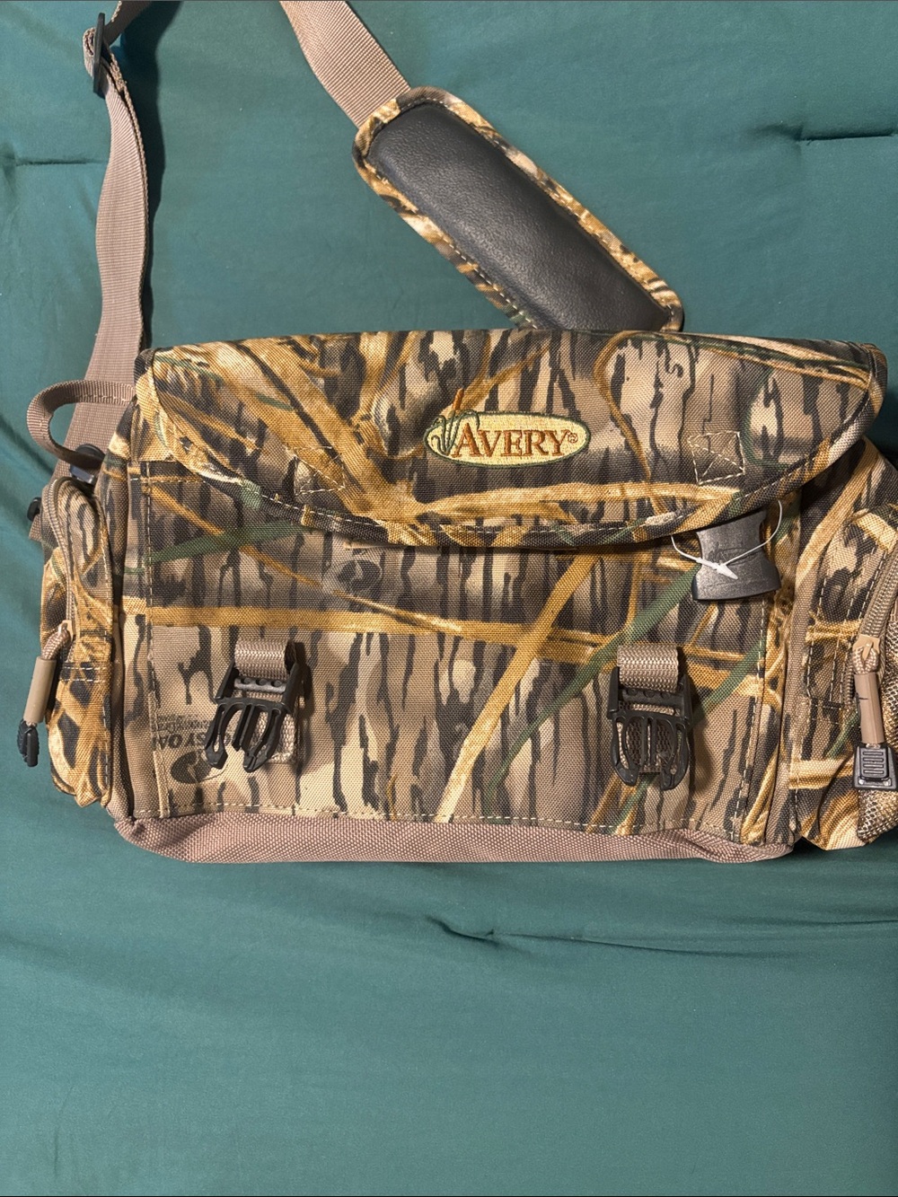 Avery Camo Messenger Bag in Brown, Tan, Green